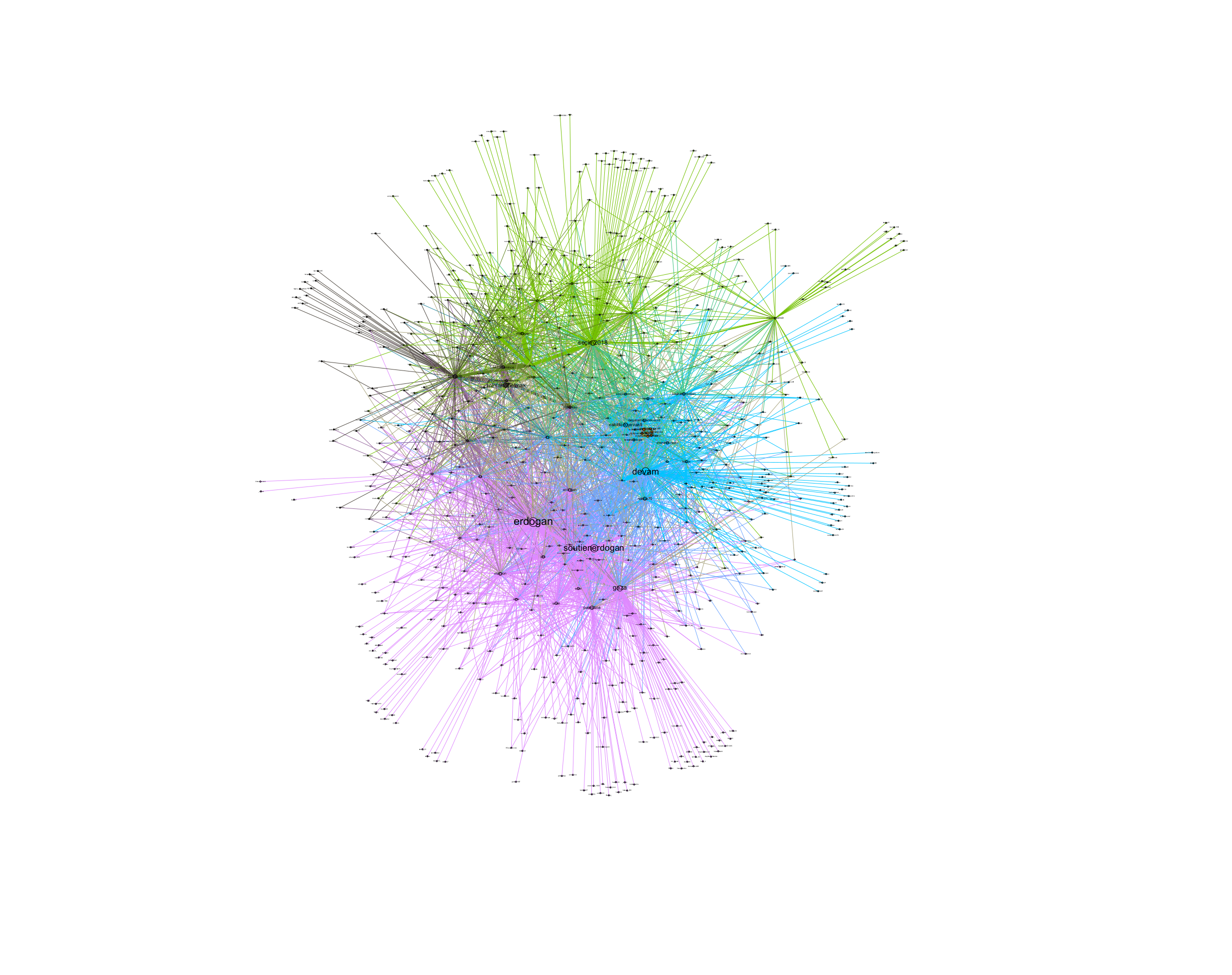 Graph 2 : hashtag-user graph during 2018 electoral campaign in Turkey