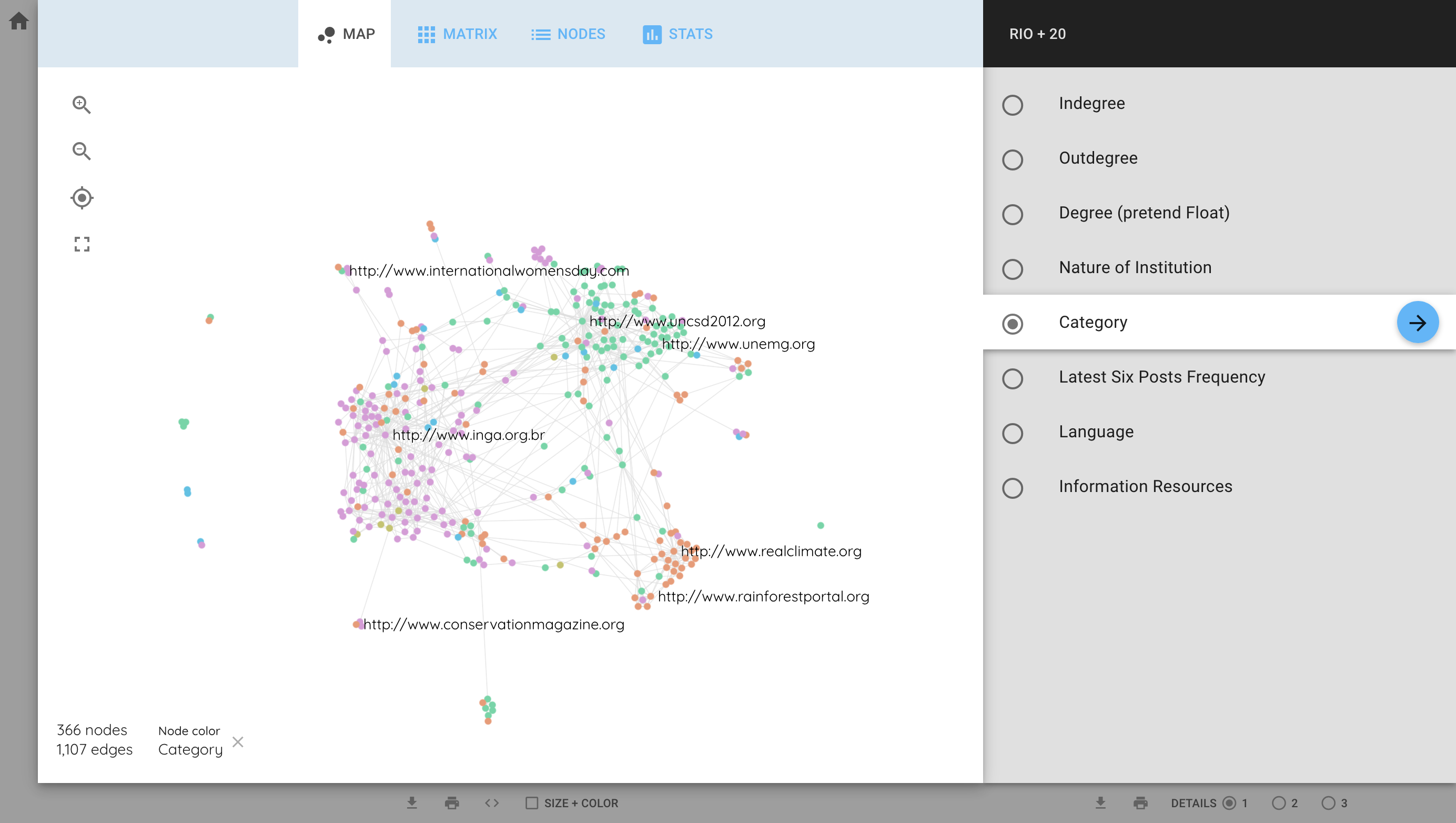 View showing the graph's basemap